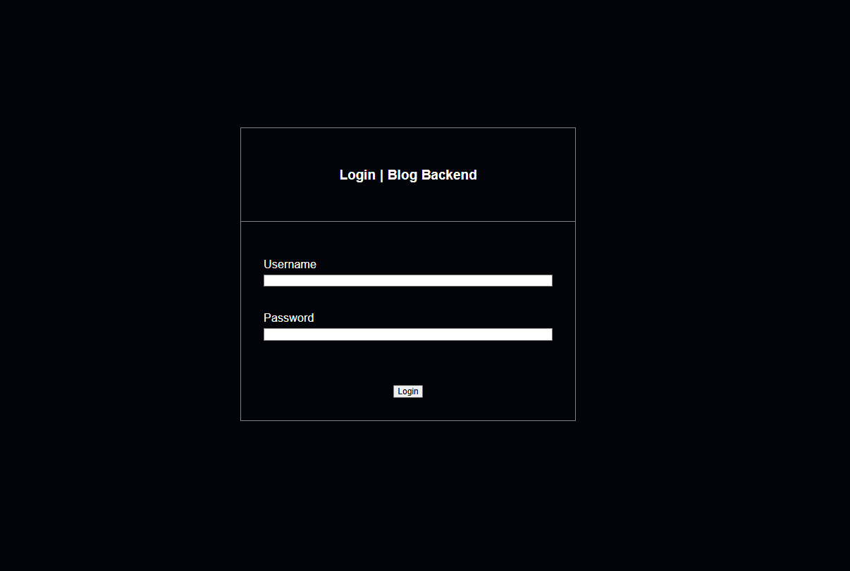 Backend login view
