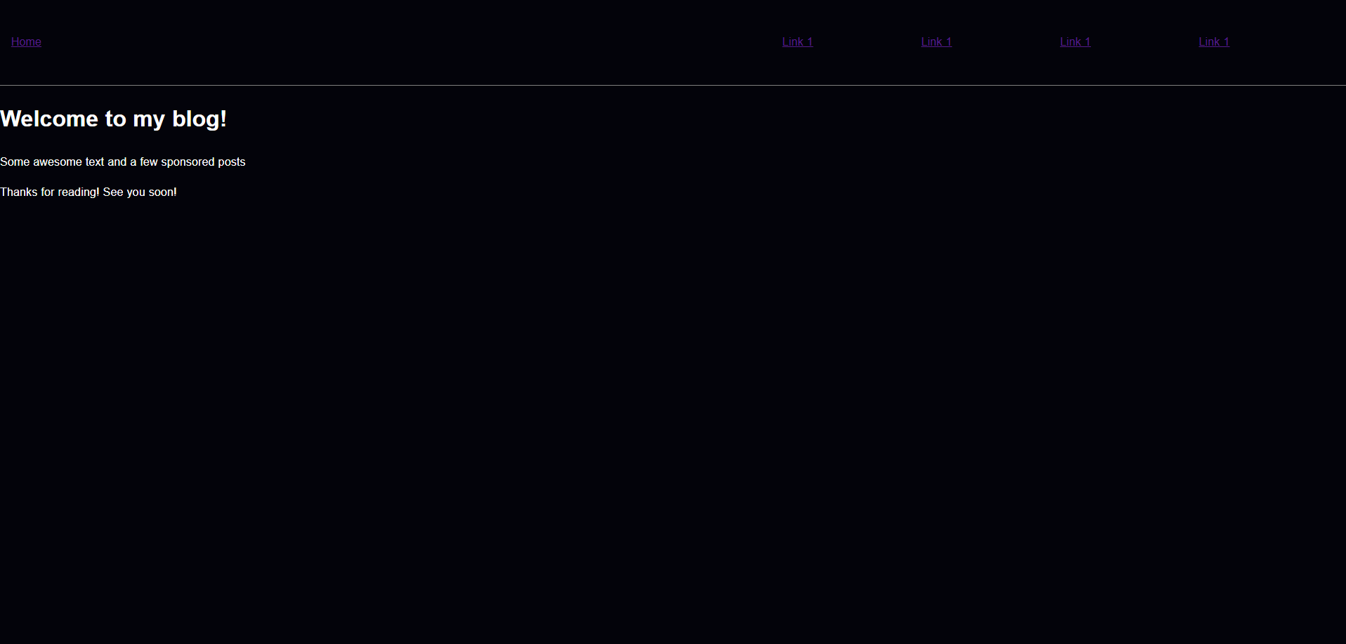 First index page with applied basic styling